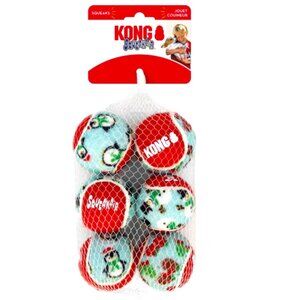 NWT ~ Kong SqueakAir Premium Holiday Medium-Sized Toy Balls For Dogs, 6 Count